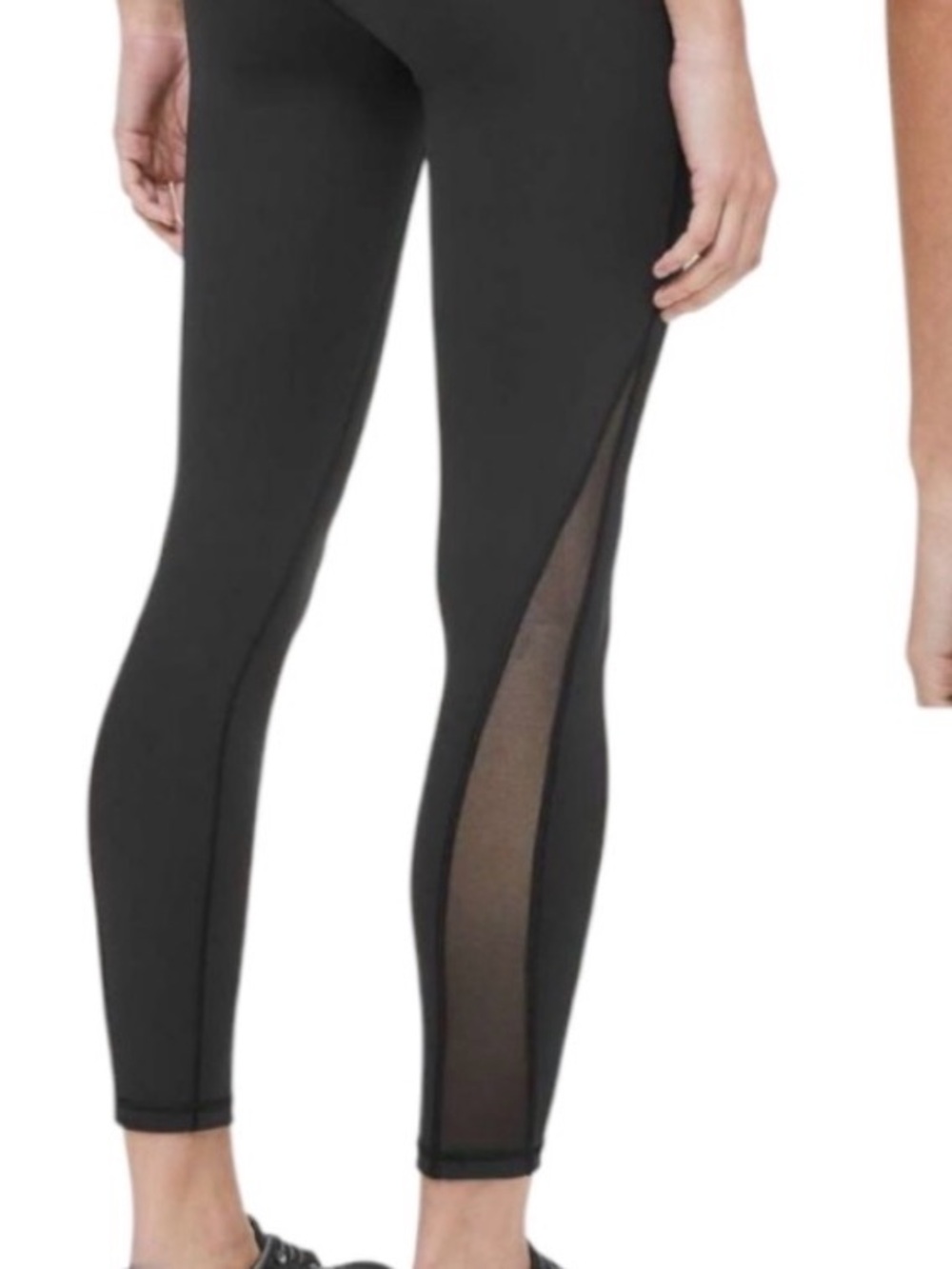 lululemon athletica Black Mesh-Inset High-Rise Leggings